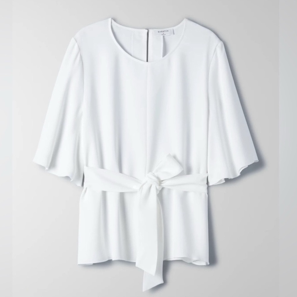 Aritzia Babaton tie front blouse Size S - Picture 4 of 8